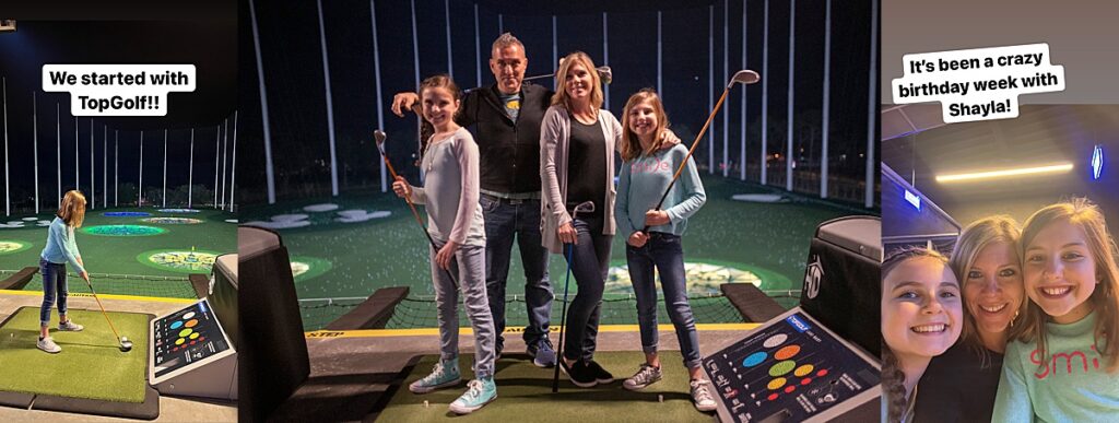 Playing Top Golf with kids